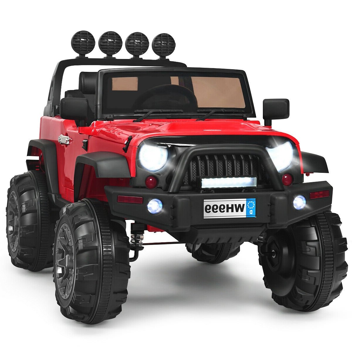 12V Kids Ride On Truck with Remote Control and Double Magnetic Door-Black