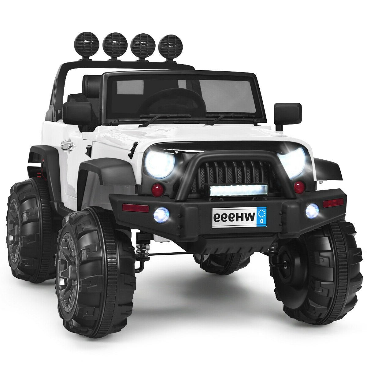 12V Kids Ride On Truck with Remote Control and Double Magnetic Door-Black