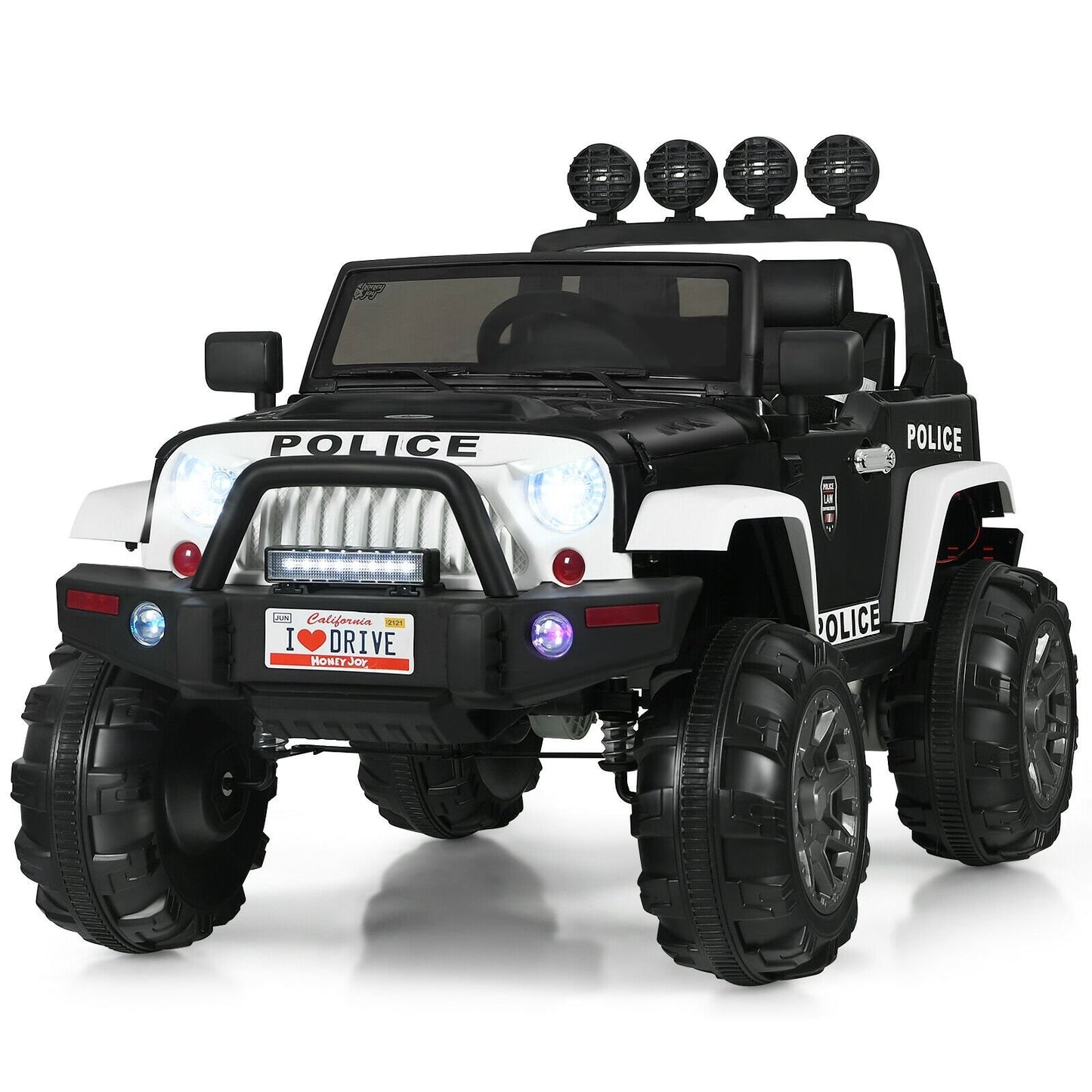 12V Kids Ride On Truck with Remote Control and Double Magnetic Door-Black