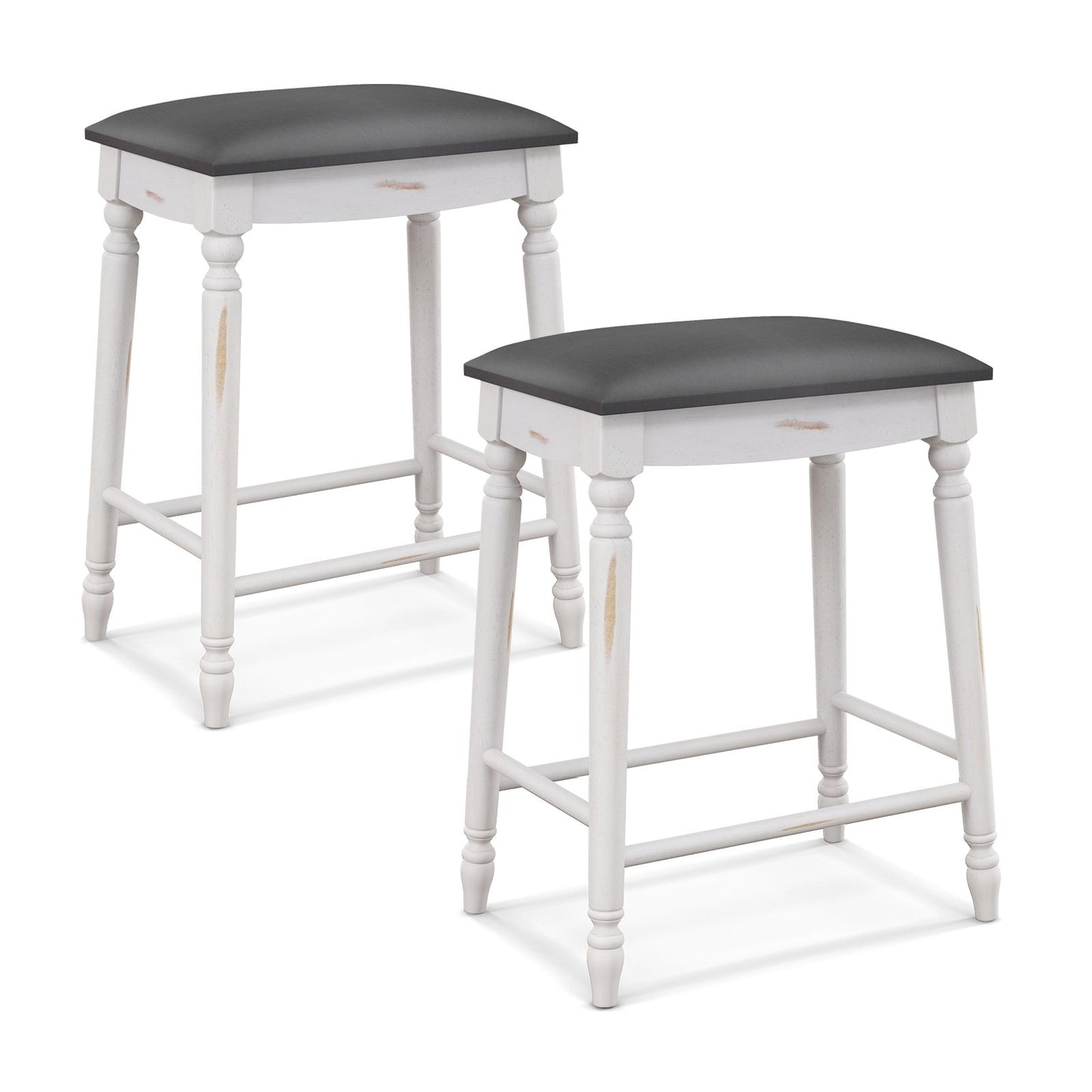 29 Inch Bar Stool Set of 2 with Padded Seat Cushions and Wood Legs-29 inches