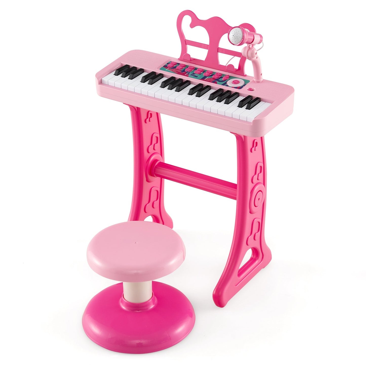 Kids Piano Keyboard 37-Key Kids Toy Keyboard Piano with Microphone for 3+ Kids-Black