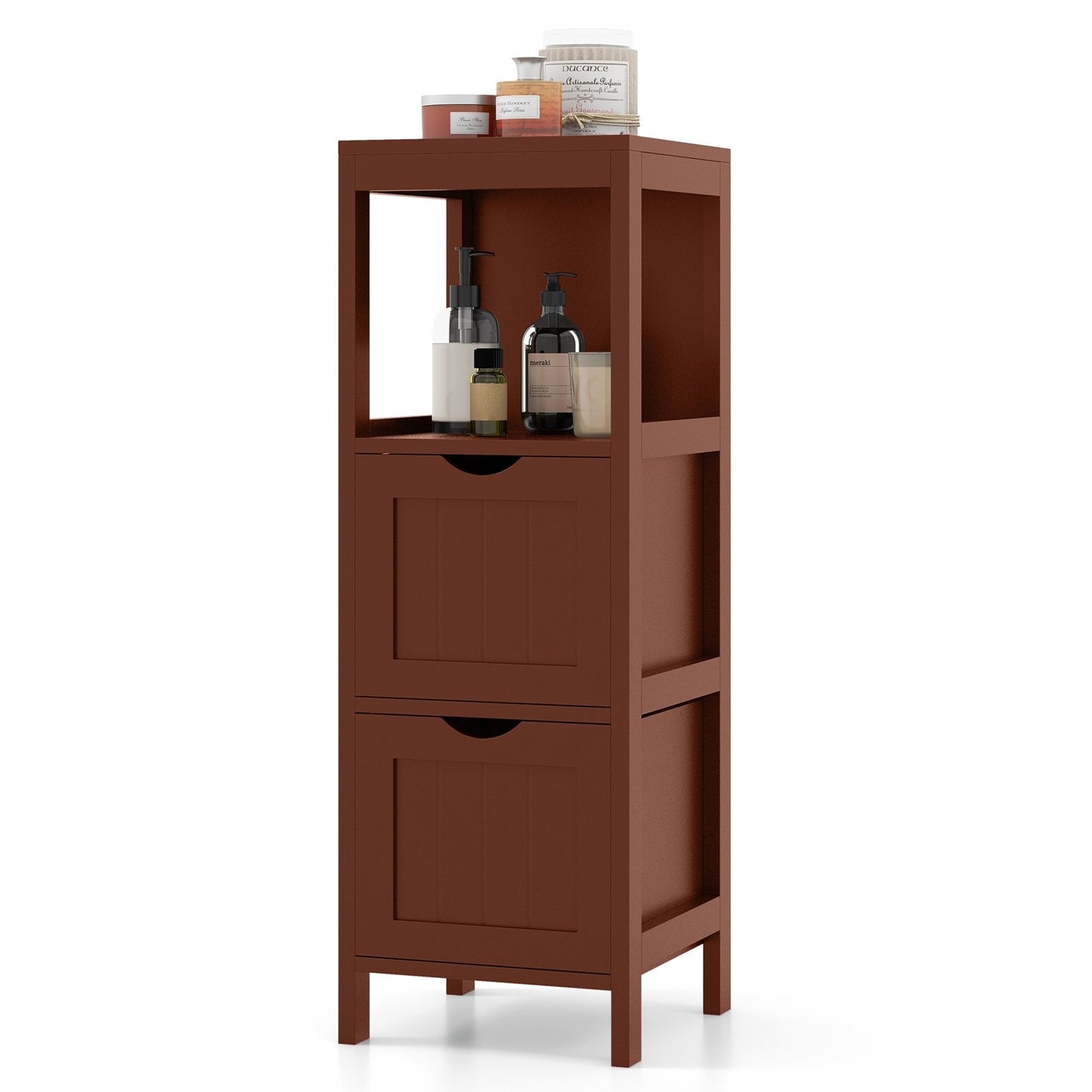 Freestanding Storage Cabinet with 2 Removable Drawers for Bathroom-Black