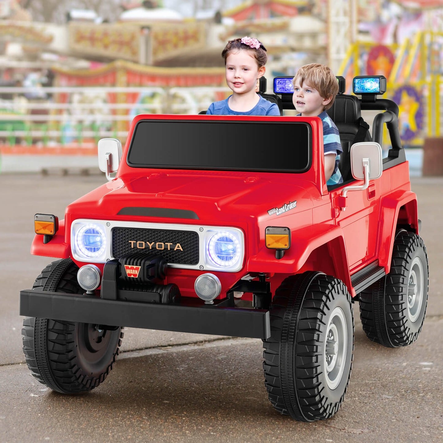 12V 2-Seat Licensed Kids Ride On Toyota FJ40 Car with 2.4G Remote Control-Black