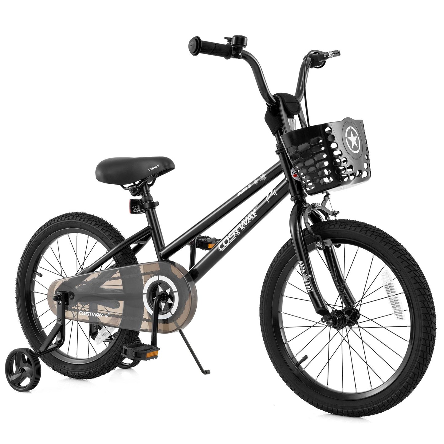 14 Inch Kids Bike with Basket and Training Wheels for Children Aged 4-5 Years Old
