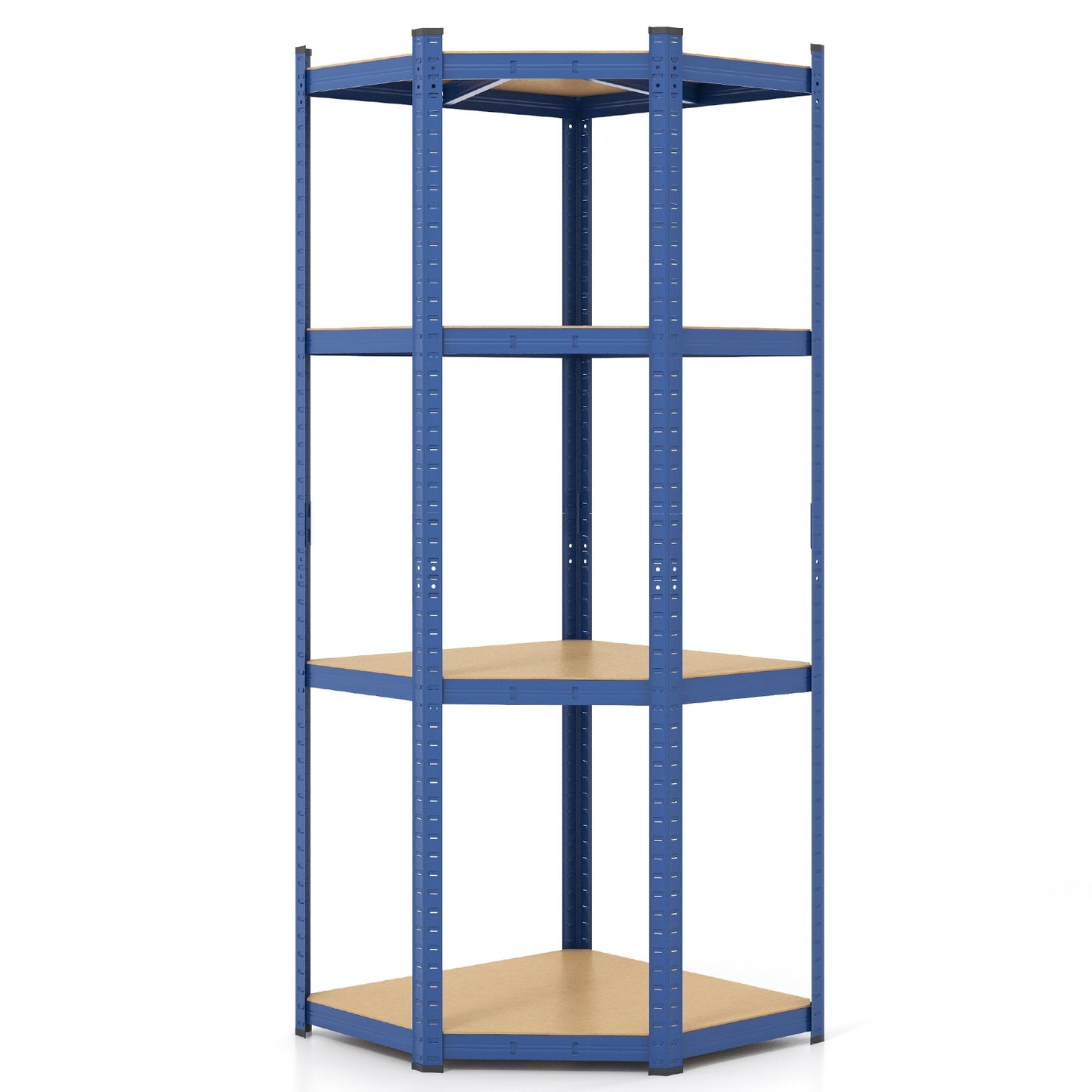 4-Tier Corner Shelving Unit Adjustable Garage Storage Utility Rack for Warehouse-Blue
