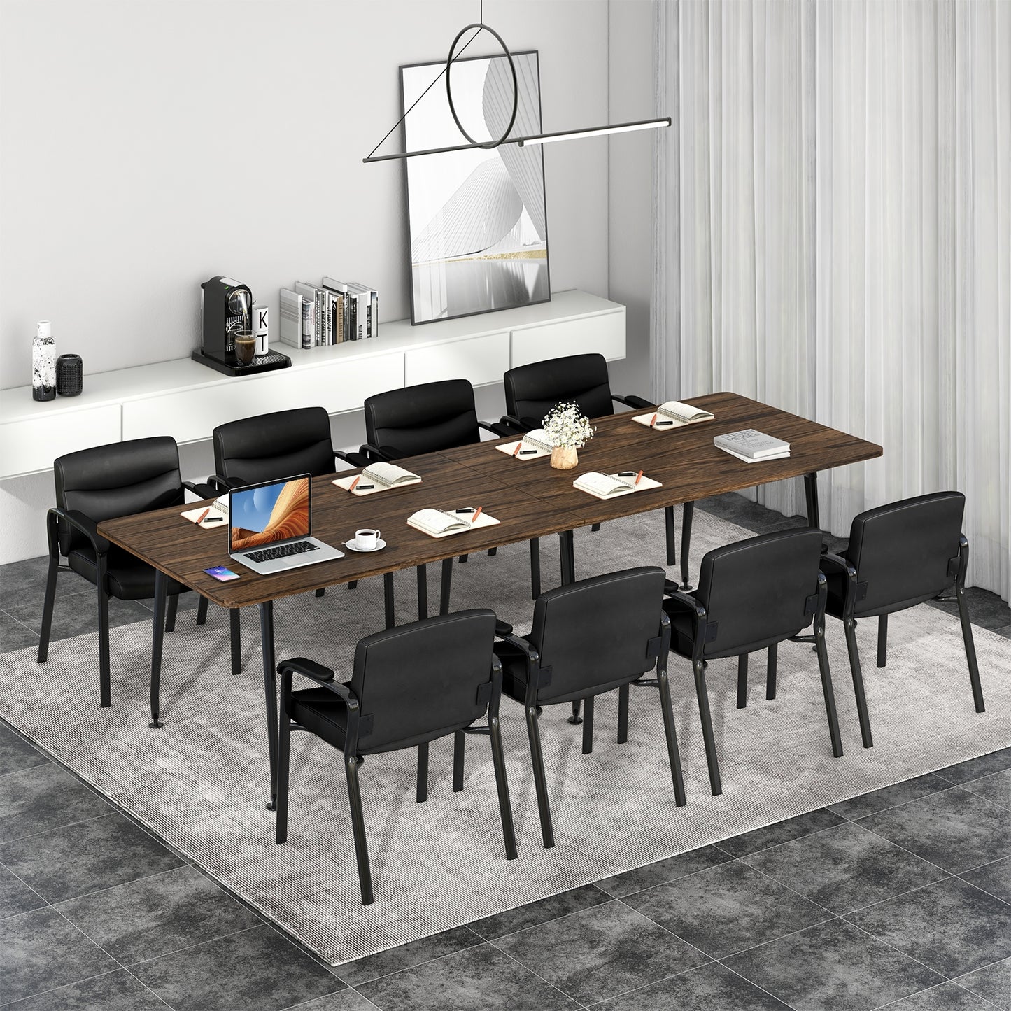 Waiting Room Chair No Wheels Set of 2-Black