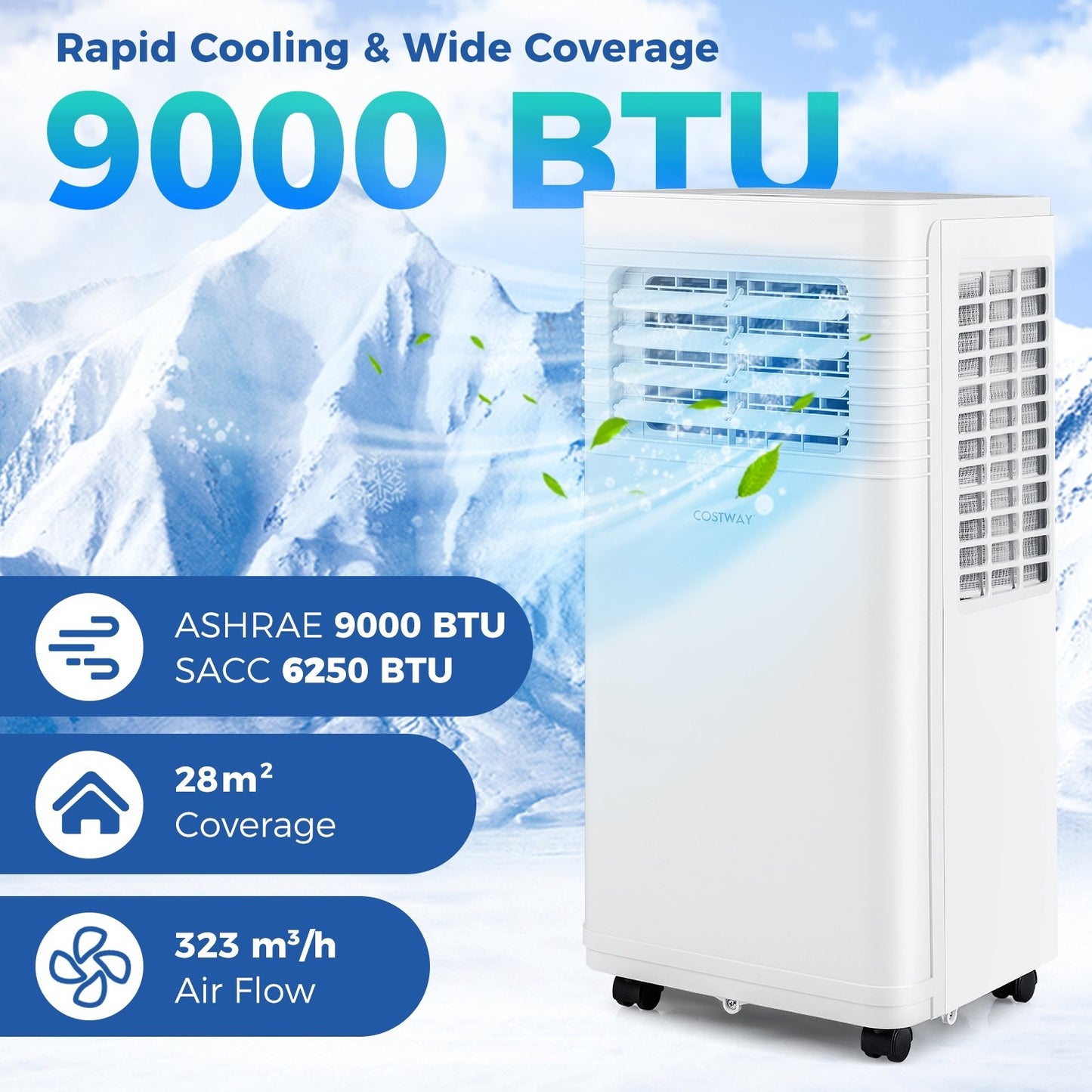8000 BTU Portable Air Conditioner 3 in 1 AC Unit with Fan and Dehumidifier