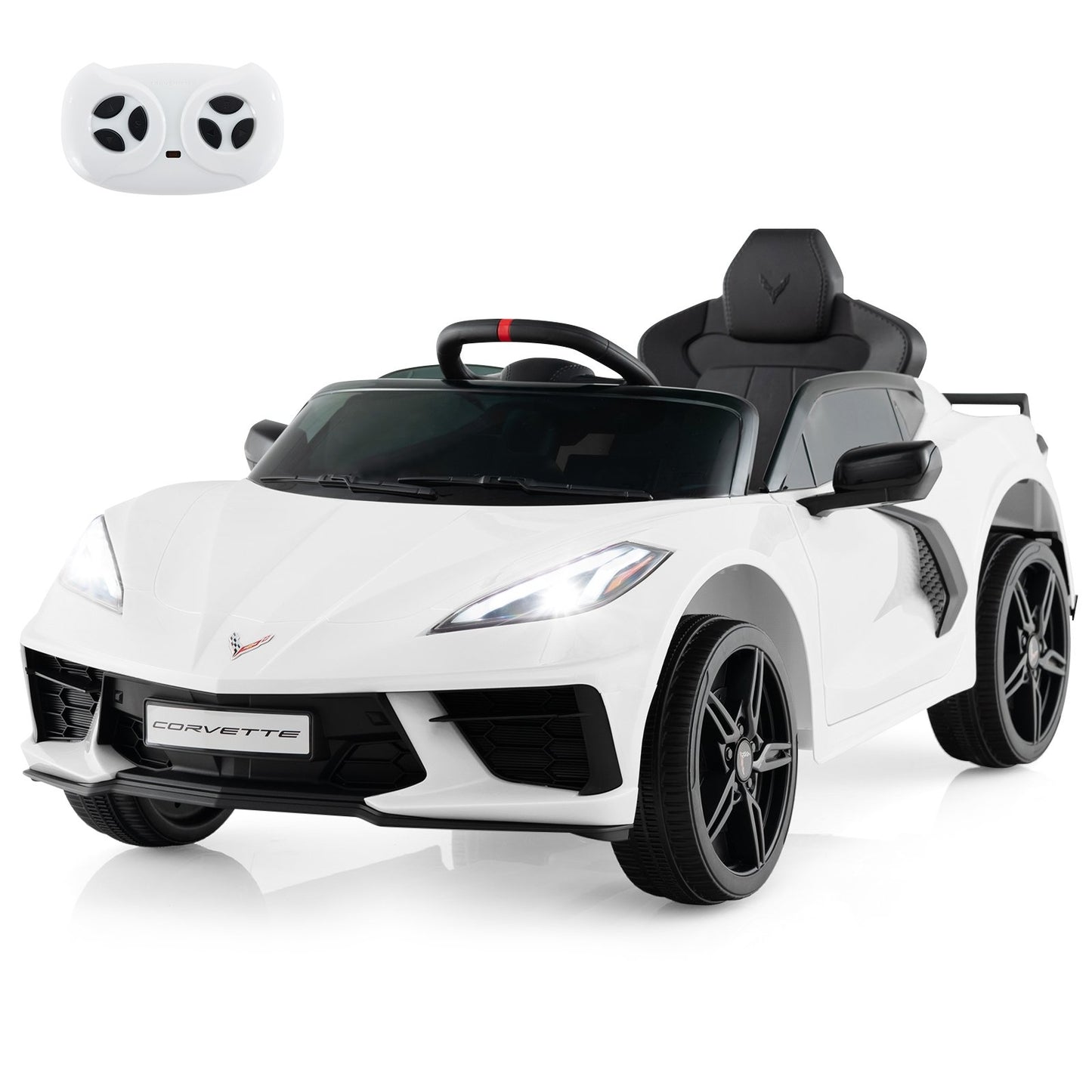 12V Electric Kids Ride On Car Licensed Chevrolet Corvette C8 with Remote Control Ages 3+ Years Old-Orange