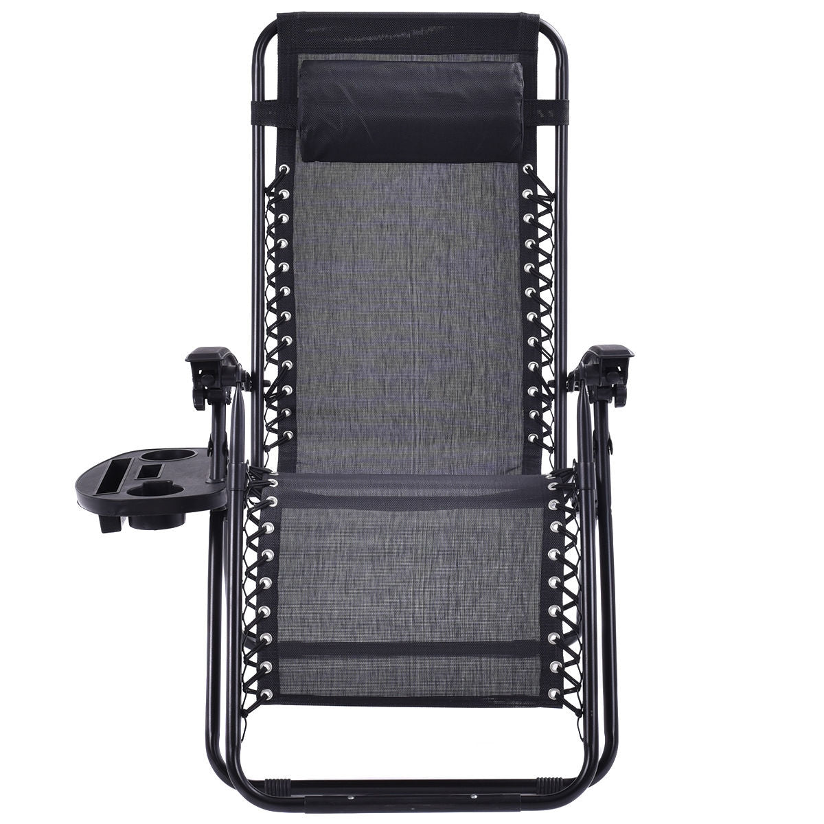 2 Pieces Folding Lounge Chair with Zero Gravity - Black - Direct by Wilsons Home Store