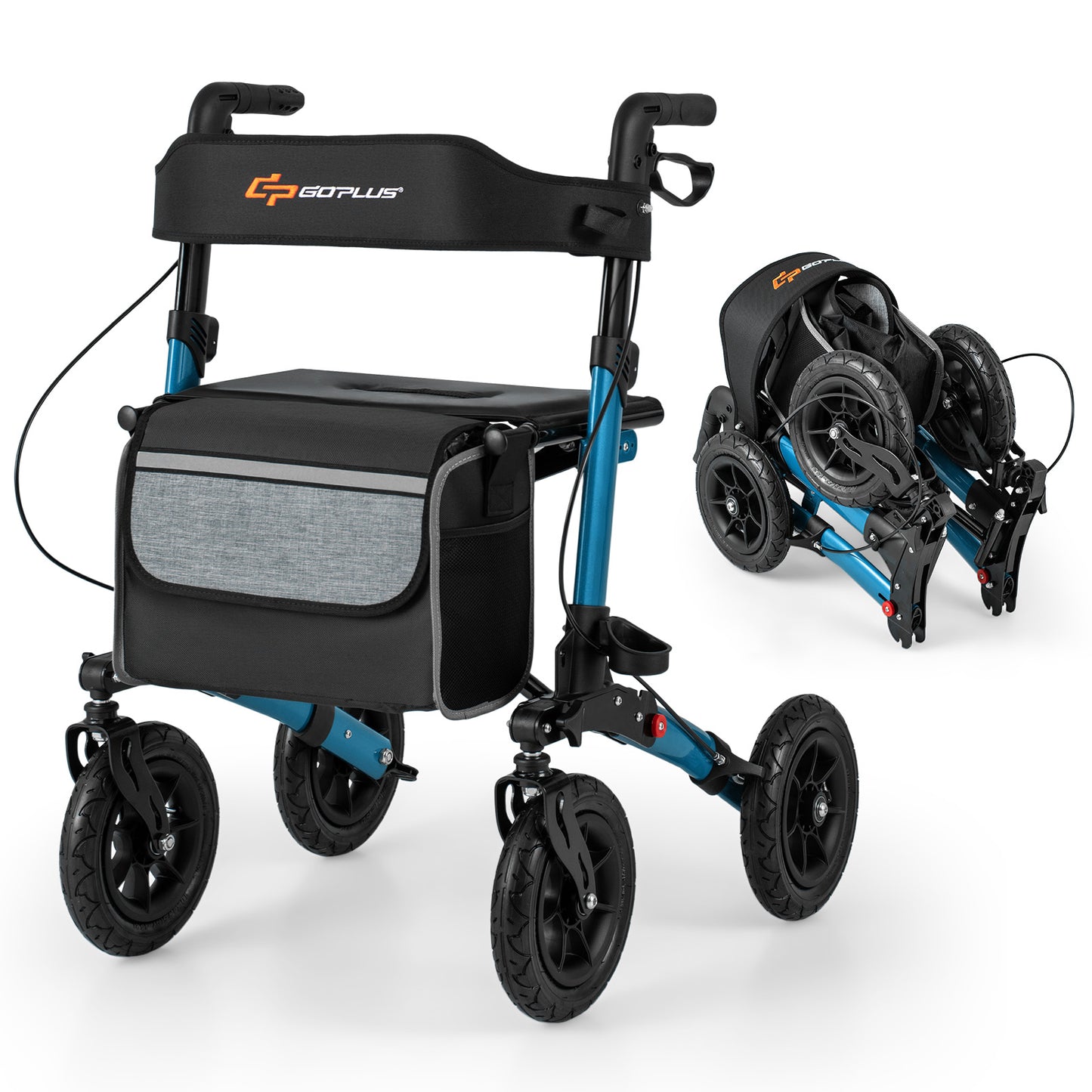 Folding Rollator Walker with Seat for All Terrain seniors