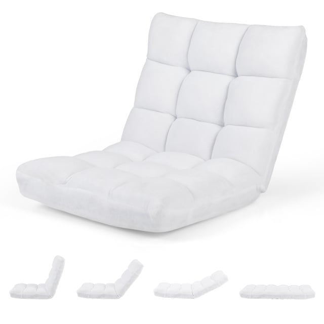 Adjustable 14-position Cushioned Floor Chair-Beige