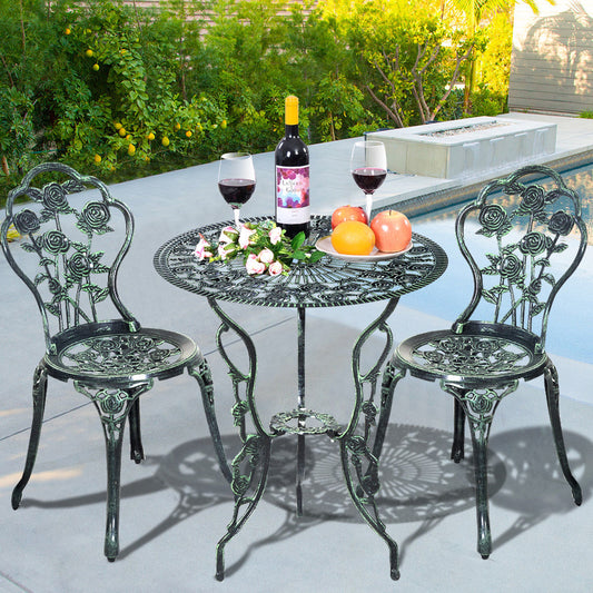 Outdoor Cast Aluminum Patio Furniture Set with Rose Design - Direct by Wilsons Home Store