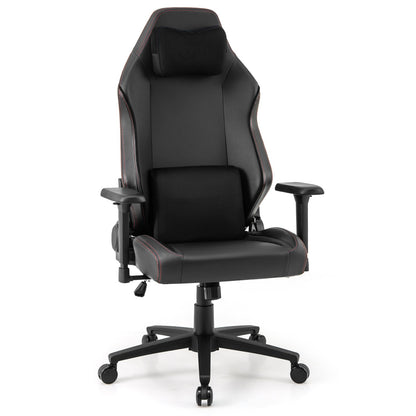 Ergonomic High Back Computer Chair with Magnetic Headrest and Lumbar Pillow-Black