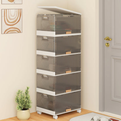 3/4/5/6-Cube Stackable Storage Bins with Detachable Wheels-4 Cube