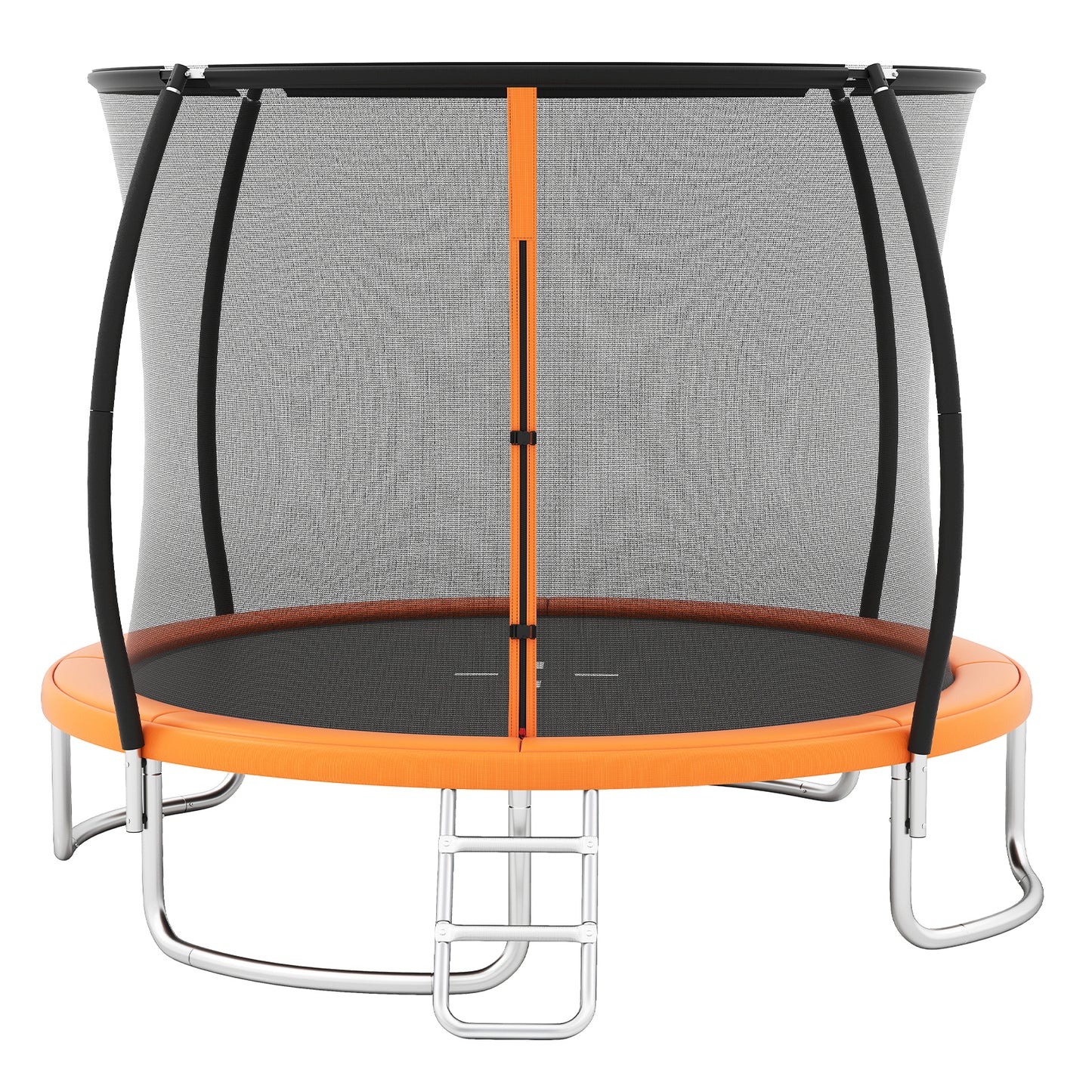 10FT Outdoor Trampoline Heavy-Duty Recreational Trampoline with Safety Enclosure Net-Orange