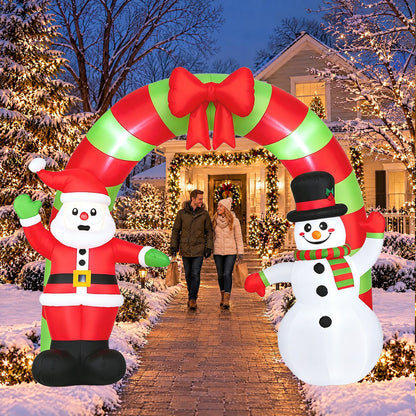 10-foot Christmas inflatable archway outdoor decoration by Wilsons Home Store for holiday decor, featuring festive holiday-themed design.
