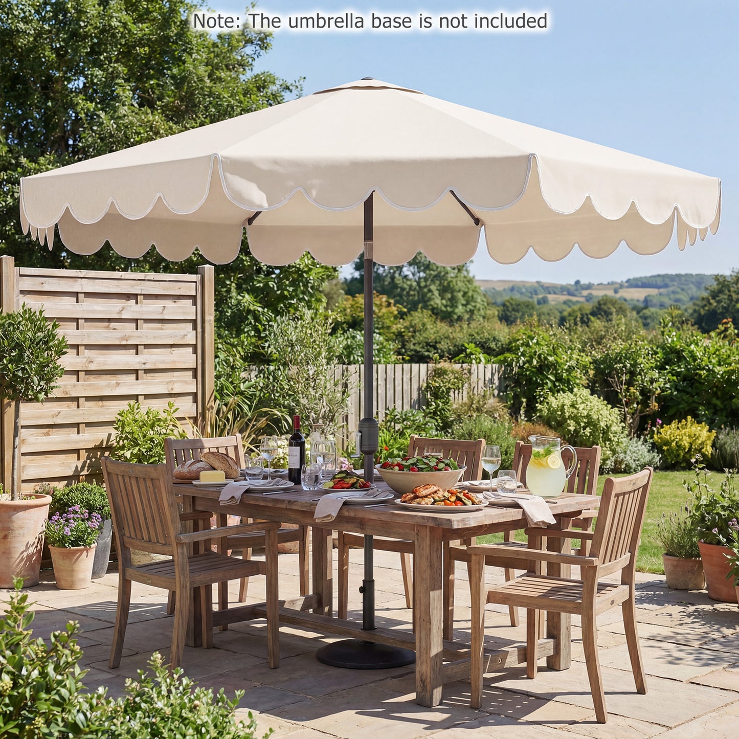 10 FT Patio Umbrella with Push Button Tilt and Crank-Beige