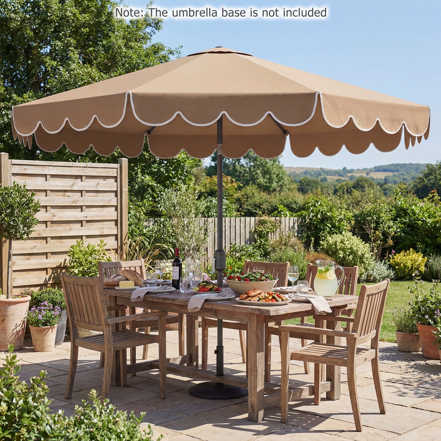 10 FT Patio Umbrella with Push Button Tilt and Crank-Beige
