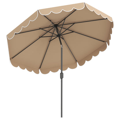 10 FT Patio Umbrella with Push Button Tilt and Crank-Beige
