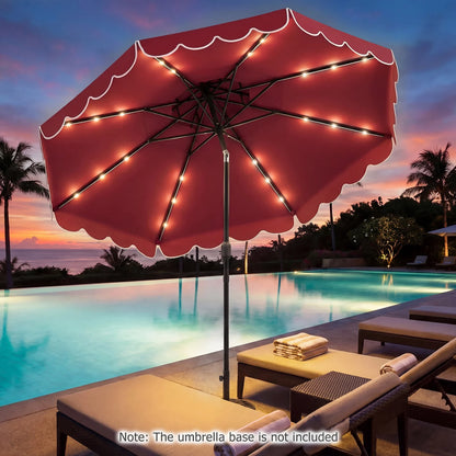 10 FT Solar LED Patio Umbrella for Deck and Pool-Beige