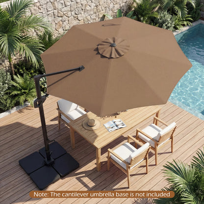 10 Feet Patio Cantilever Umbrella with Easy Tilt Adjustment-Beige