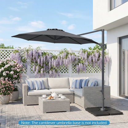 10 Feet Patio Cantilever Umbrella with Easy Tilt Adjustment-Beige