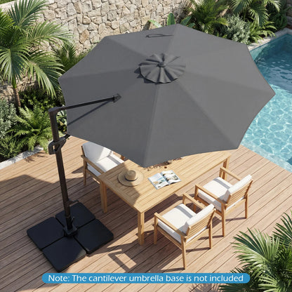 10 Feet Patio Cantilever Umbrella with Easy Tilt Adjustment-Beige