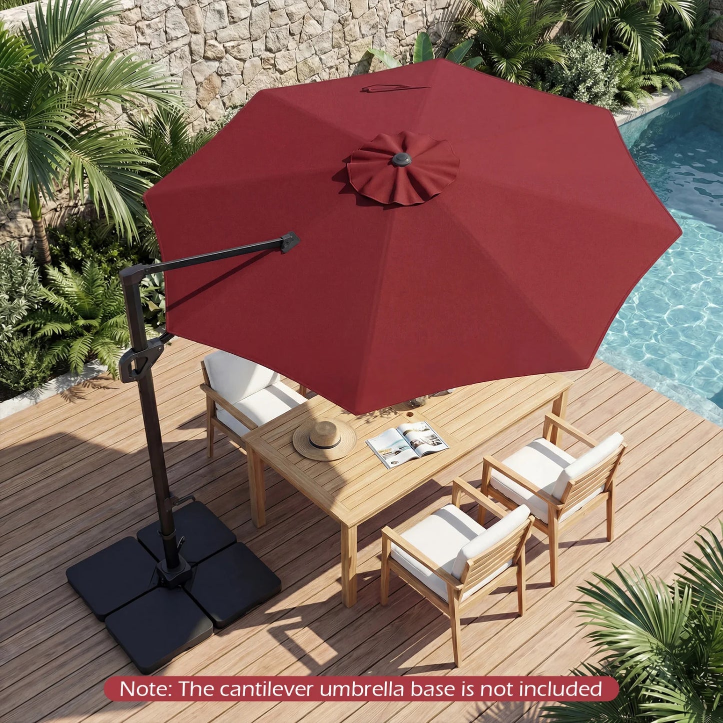 10 Feet Patio Cantilever Umbrella with Easy Tilt Adjustment-Beige