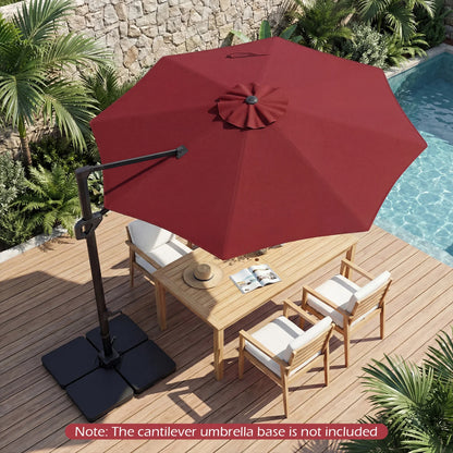 10 Feet Patio Cantilever Umbrella with Easy Tilt Adjustment-Beige