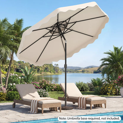 10 Feet Patio Umbrella with Push Button Tilt and Crank-Beige