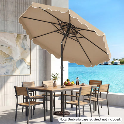 10 Feet Patio Umbrella with Push Button Tilt and Crank-Beige