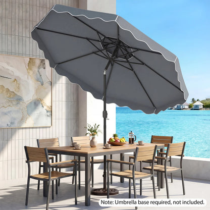 10 Feet Patio Umbrella with Push Button Tilt and Crank-Beige