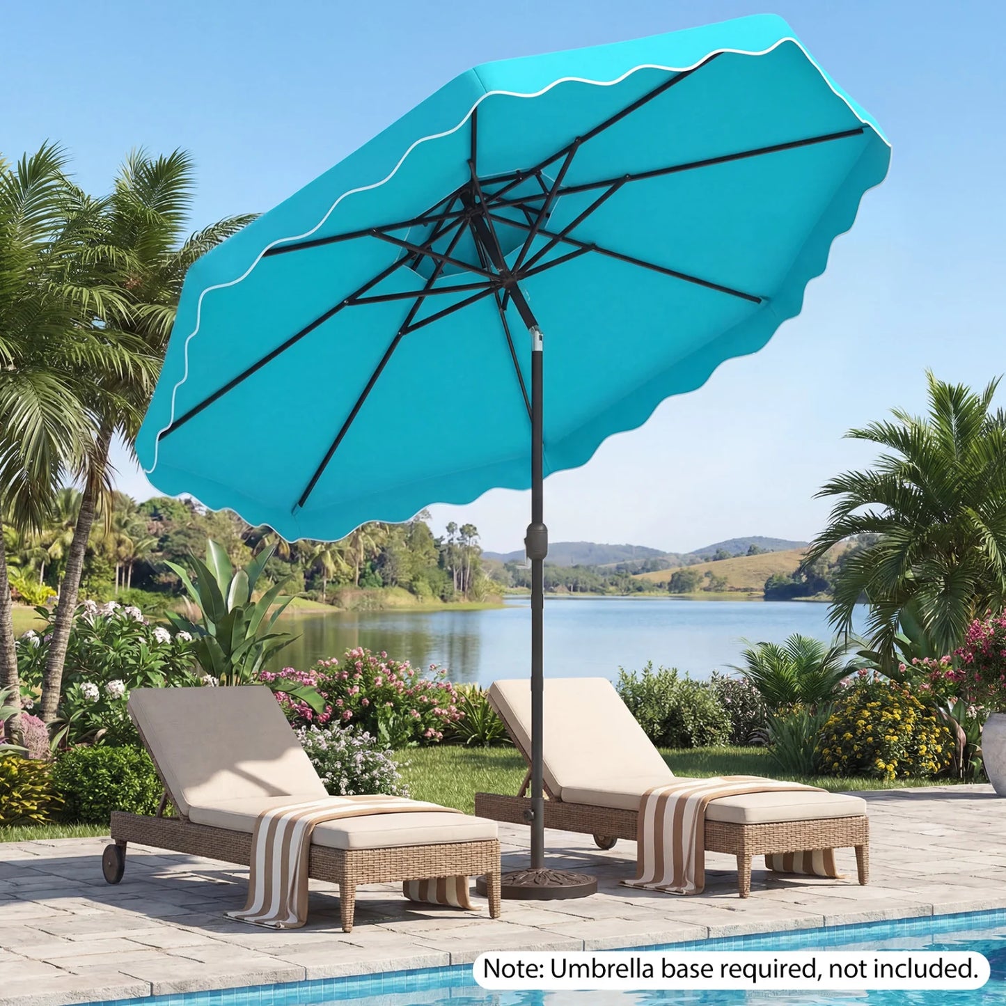 10 Feet Patio Umbrella with Push Button Tilt and Crank-Beige