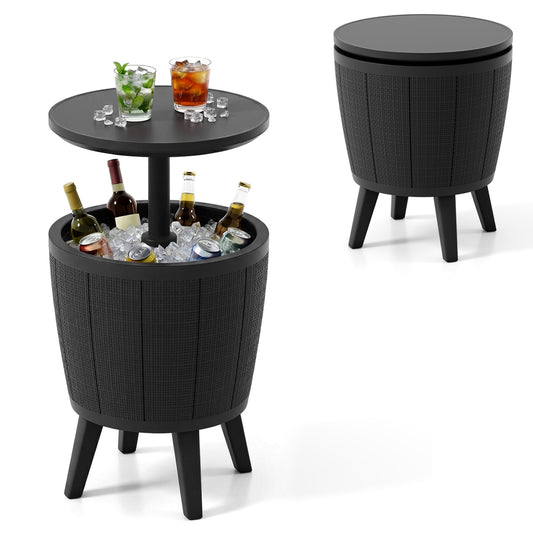 Black 10-gallon beer and wine cooler with lift-top and drainage plug, ideal for outdoor camping by Direct by Wilsons Home Store