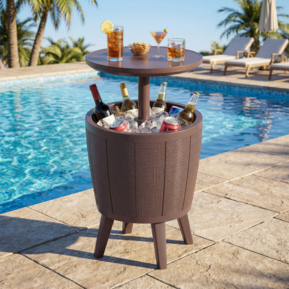 10 Gallon Beer and Wine Cooler with Lift-Top and Drainage Plug-Black