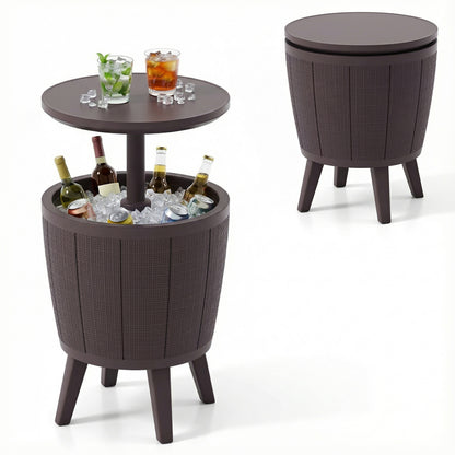 10 Gallon Beer and Wine Cooler with Lift-Top and Drainage Plug-Black