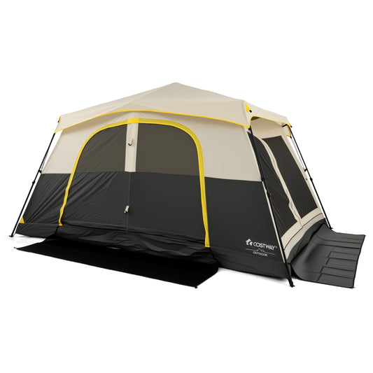 Beige 10-person instant camping tent with rainfly, large portable family tent for outdoor camping by Direct by Wilsons Home Store