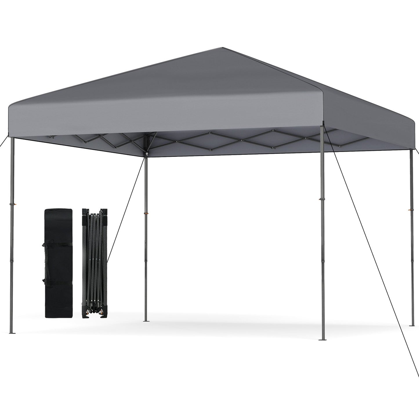 10 X 10 Feet Pop up Canopy Tent with Portable Carrying Bag and 8 Stakes-Blue