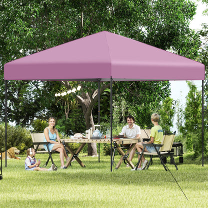 10 X 10 Feet Pop up Canopy Tent with Portable Carrying Bag and 8 Stakes-Blue