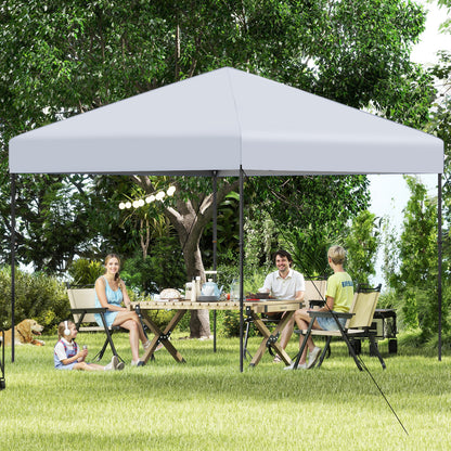10 X 10 Feet Pop up Canopy Tent with Portable Carrying Bag and 8 Stakes-Blue