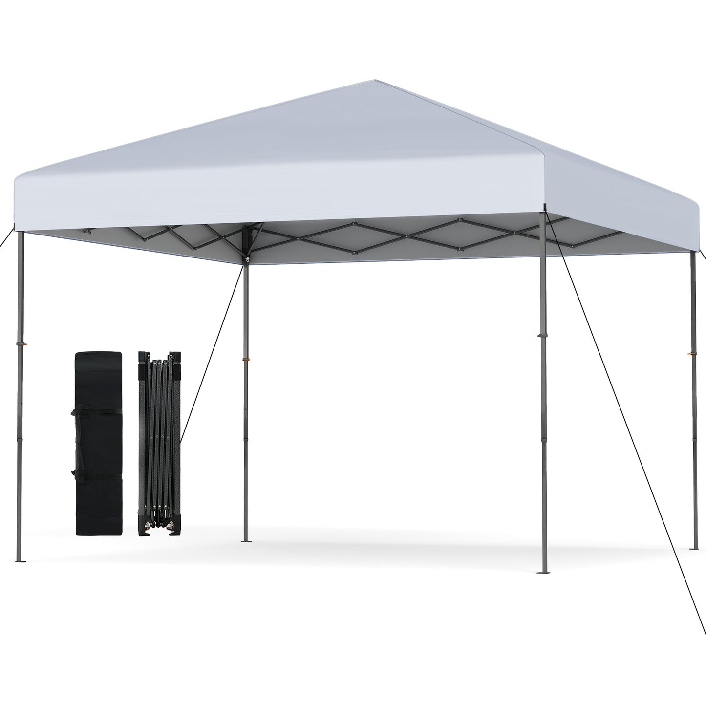 10 X 10 Feet Pop up Canopy Tent with Portable Carrying Bag and 8 Stakes-Blue