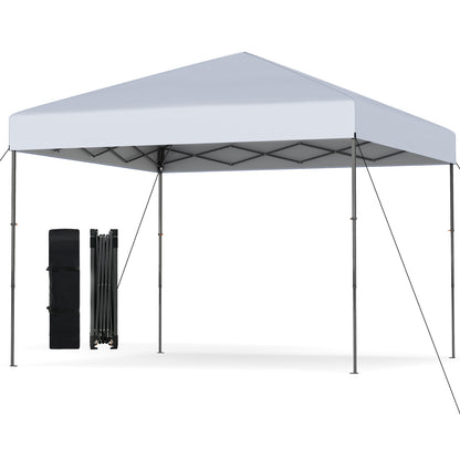 10 X 10 Feet Pop up Canopy Tent with Portable Carrying Bag and 8 Stakes-Blue