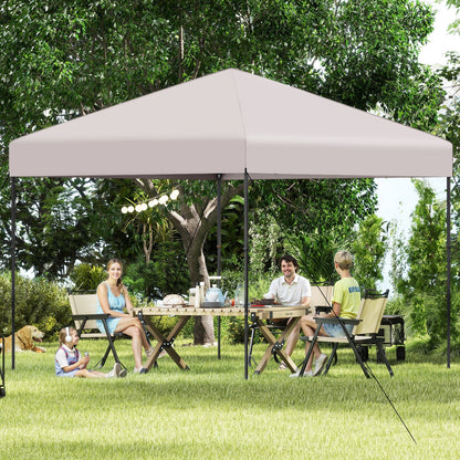 10 X 10 Feet Pop up Canopy Tent with Portable Carrying Bag and 8 Stakes-Blue