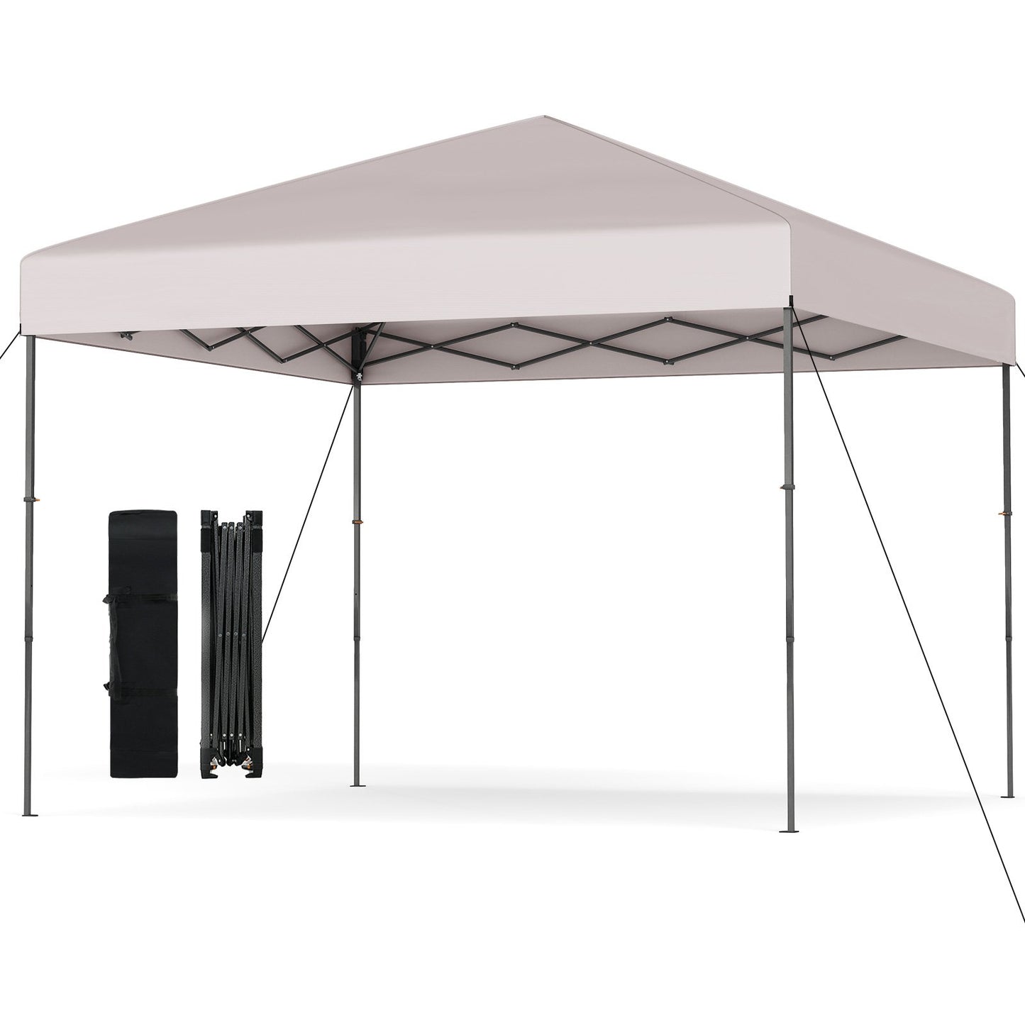 10 X 10 Feet Pop up Canopy Tent with Portable Carrying Bag and 8 Stakes-Blue