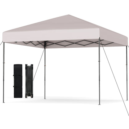 10 X 10 Feet Pop up Canopy Tent with Portable Carrying Bag and 8 Stakes-Blue