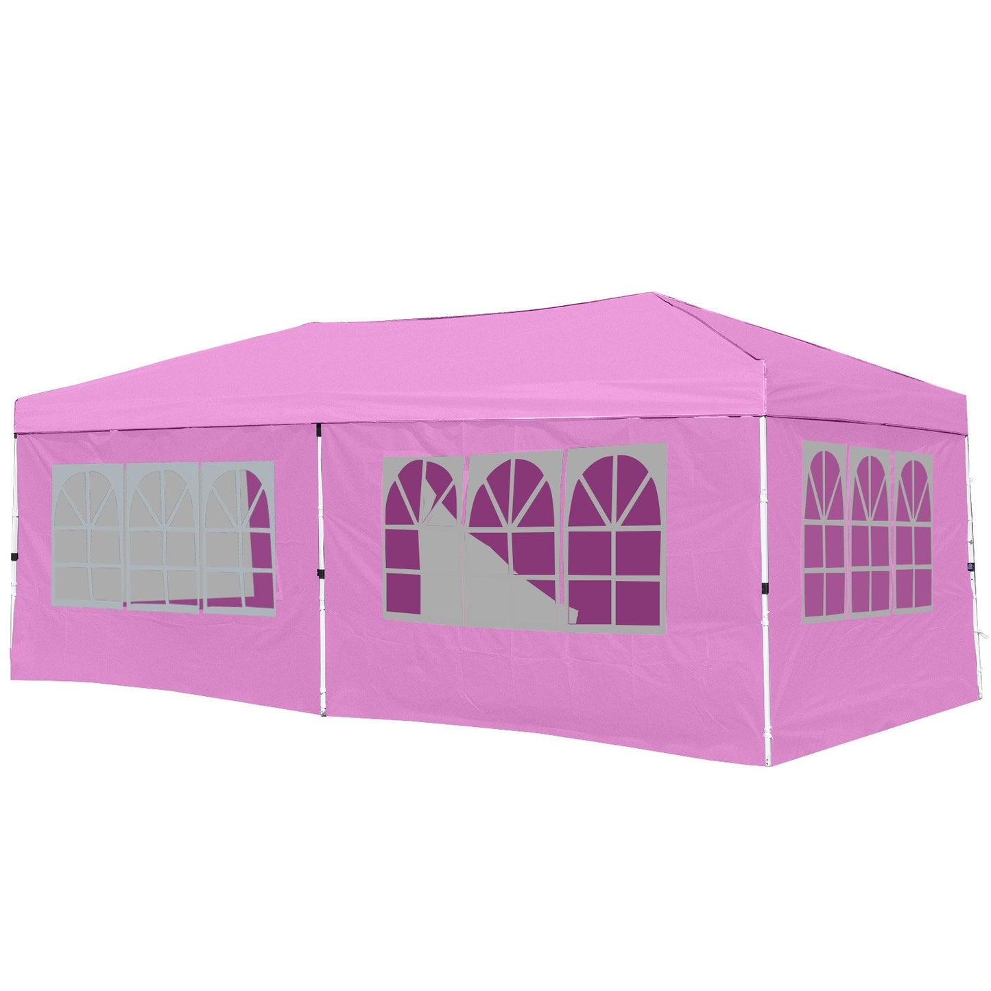10 X 20 Feet Pop up Canopy Tent Instant Setup with 6 Sidewalls-Gray