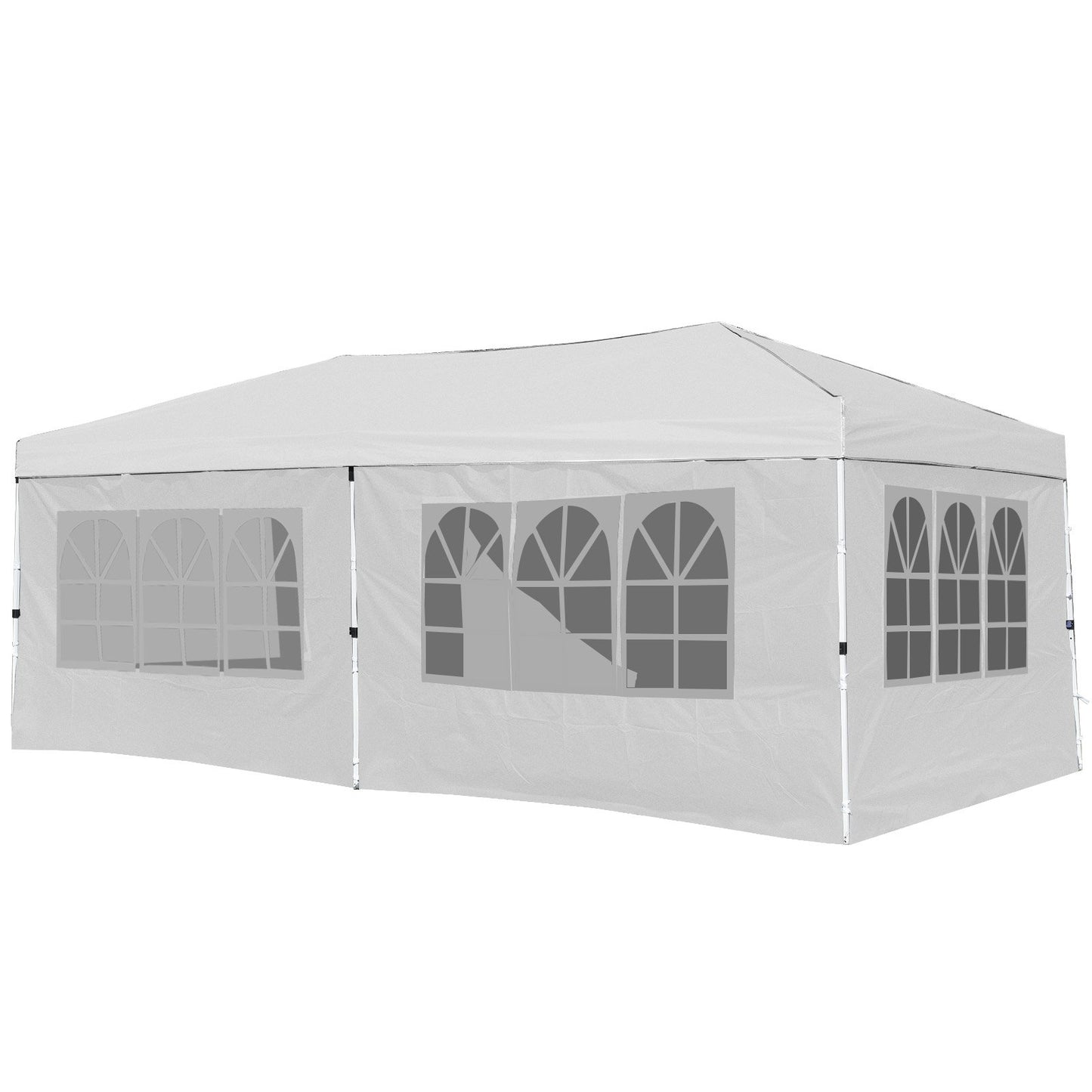 10 X 20 Feet Pop up Canopy Tent Instant Setup with 6 Sidewalls-Gray