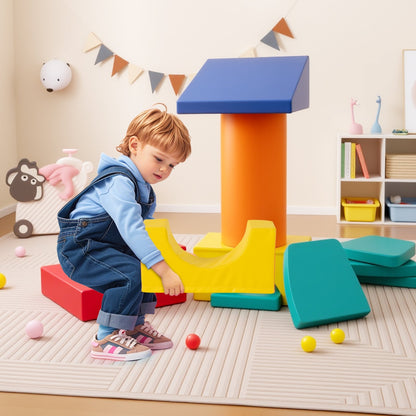 10-Piece Foam Climbing Toys for Toddlers-Multicolor