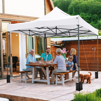 10 x 10 FT Outdoor Pop up Canopy Tent Easy Setup Gazebo Shelter with Wheeled Bag-Pink