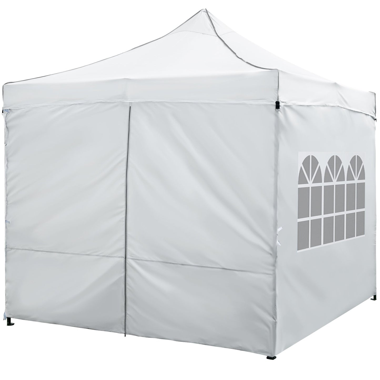 10 x 10 FT Pop up Canopy Tent with 4 Removable Sidewalls and Wheeled Bag-Gray